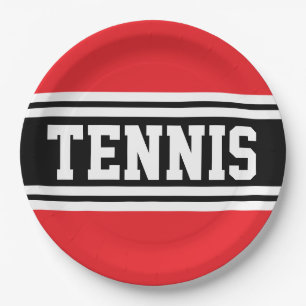 TENNIS ファン ボールド 赤黒レーシング ストライプ ペーパープレート