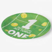 Tennis 1st Birthday on court ペーパープレート (アングル)
