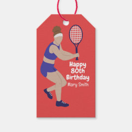 Tennis 80th Birthday for Woman Player ギフトタグ