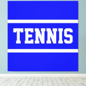 TENNIS Athletic Bright Blue White Stripes キャンバスプリント (インサイチュ (ウッドフロア))