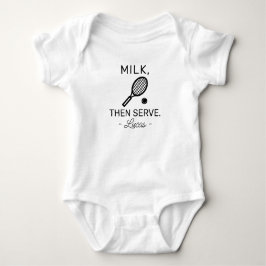 Tennis Baby Announcement Milk, Then Serve - Tennis ベビーボディスーツ