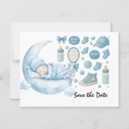 Tennis Baby Shower for Baby Boy Blue themed ポストカード
