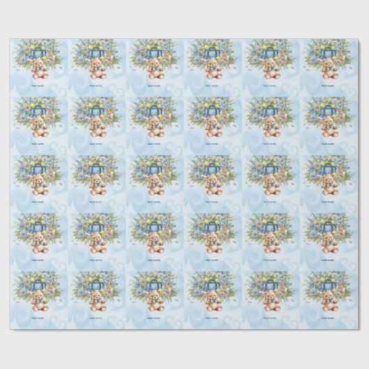 Tennis Baby Shower for Baby  Boy Blue themed ラッピングペーパー (フラット)