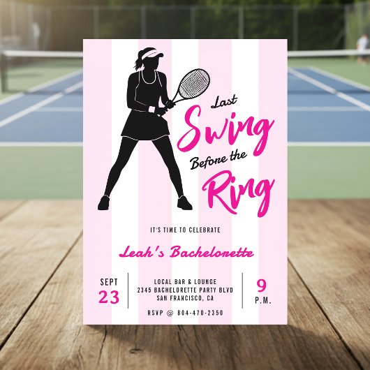Tennis Bacheloretette Last Swing Before the Ring 招待状