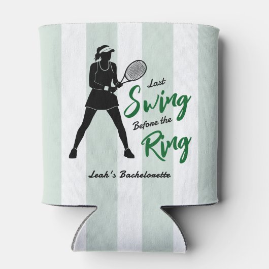 Tennis Bachelorette Last Swing Before the Ring 缶クーラー (裏面)