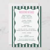 Tennis Bachelorette party preppy green 招待状 (裏面)