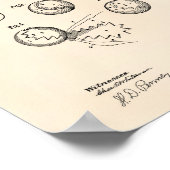 Tennis Ball 1914 Patent Art Old Peper ポスター (角)