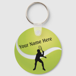 Tennis Ball and Male Player Silhouette キーホルダー