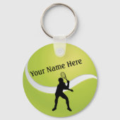 Tennis Ball and Male Player Silhouette キーホルダー (裏面)