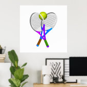 Tennis Ball and Rackets ポスター (ホームオフィス)