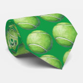 Tennis Ball Art Pattern Green Tie ネクタイ (ロール)