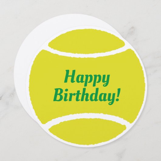 Tennis ball card: Happy Birthday! -text changeable (正面/裏面)