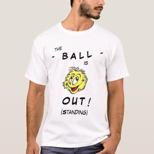 Tennis Ball Cartoon OUT (Standing) T-Shirt Tシャツ (正面)