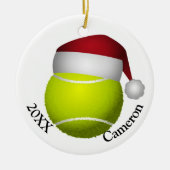 Tennis Ball Christmas セラミックオーナメント (正面)