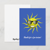 Tennis Ball Cool Sun Face T-Shirt サンキューカード (正面/裏面)