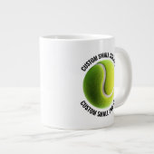 Tennis Ball Custom Personalized Small Size Text ジャンボコーヒーマグカップ (正面右)
