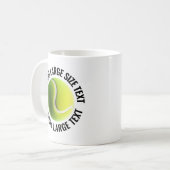 Tennis Ball Custom Personalized Text 11 oz. コーヒーマグカップ (正面左)