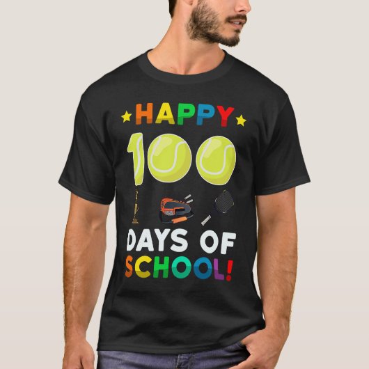 Tennis Ball Sport I Kicked 100 Days of School Teac Tシャツ (正面)