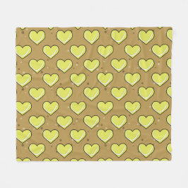 Tennis Ball Texture In Heart Shape - Pattern フリースブランケット