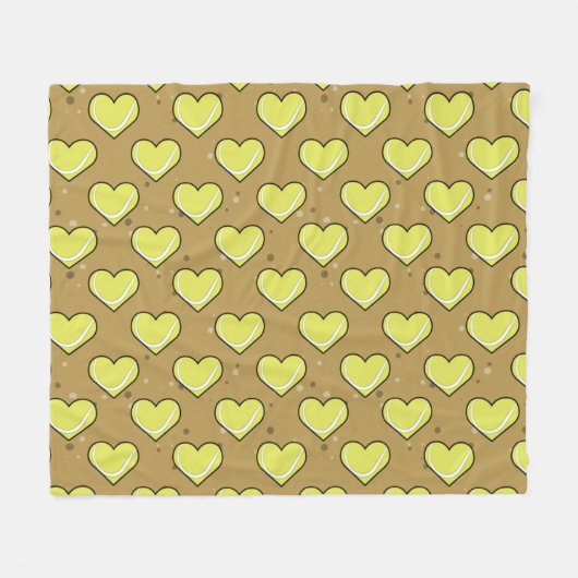 Tennis Ball Texture In Heart Shape - Pattern フリースブランケット (正面(横))