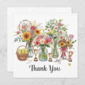 Tennis ball with flowers from tennis player  サンキューカード (正面/裏面)