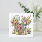 Tennis ball with flowers from tennis player  サンキューカード (スタンド正面)