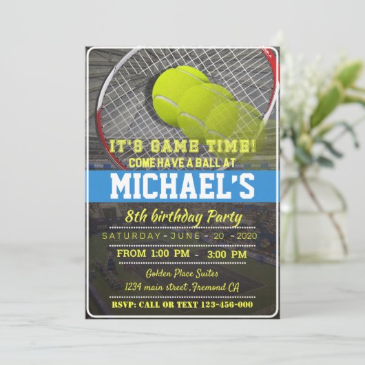 Tennis Birthday Invitation 招待状 (スタンド正面)