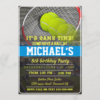 Tennis Birthday Invitation 招待状