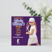Tennis Birthday Party, Tennis Player Girl 招待状 (スタンド正面)