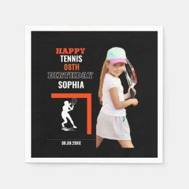 Tennis Birthday, Tennis Girl Player  スタンダードカクテルナプキン