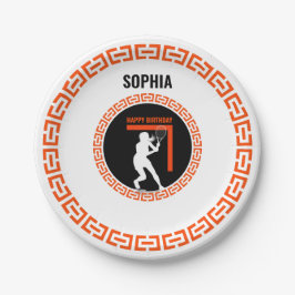 Tennis Birthday, Tennis Girl Player  ペーパープレート