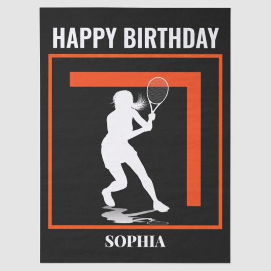 Tennis Birthday, Tennis Girl Player  薄葉紙 (正面)