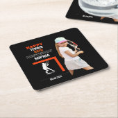 Tennis Birthday, Tennis Girl Player Backdrops スクエアペーパーコースター (アングル)