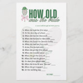 Tennis Bridal Shower Game How Old Was the Bride  (正面)