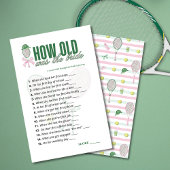 Tennis Bridal Shower Game How Old Was the Bride 