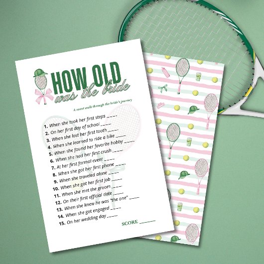 Tennis Bridal Shower Game How Old Was the Bride