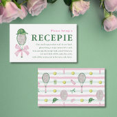 Tennis Bridal Shower Recipe Enclosure Card Insert エンクロージャーカード