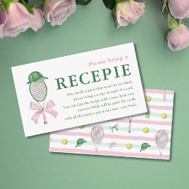 Tennis Bridal Shower Recipe Enclosure Card Insert エンクロージャーカード