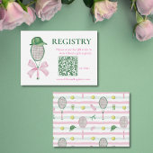 Tennis Bridal Shower Registry QR Code  エンクロージャーカード