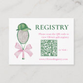 Tennis Bridal Shower Registry QR Code  エンクロージャーカード (正面)