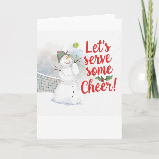 Tennis Christmas  Festive Snowman  カード (正面)
