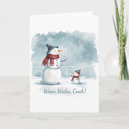 Tennis Christmas  Festive Snowman  カード (正面)