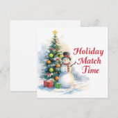Tennis Christmas  Festive Snowman  シーズンカード (正面/裏面)