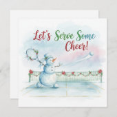 Tennis Christmas  Festive Snowman  シーズンカード (正面/裏面)