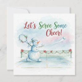 Tennis Christmas Festive Snowman シーズンカード