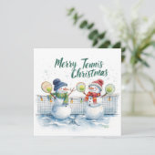 Tennis Christmas  Festive Snowman  シーズンカード (スタンド正面)