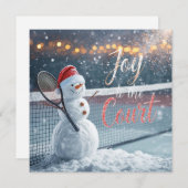 Tennis Christmas  Festive Snowman  シーズンカード (正面/裏面)