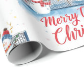 Tennis Christmas Festive Snowman ラッピングペーパー (ロールコーナー)