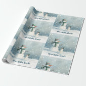 Tennis Christmas Festive Snowman ラッピングペーパー (アンロールド)