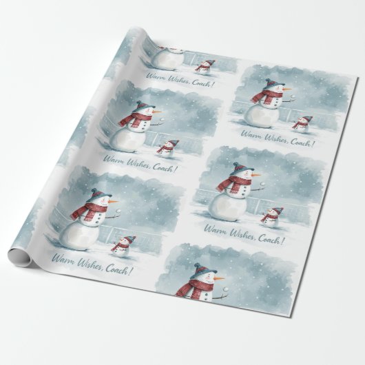 Tennis Christmas  Festive Snowman  ラッピングペーパー (アンロールド)